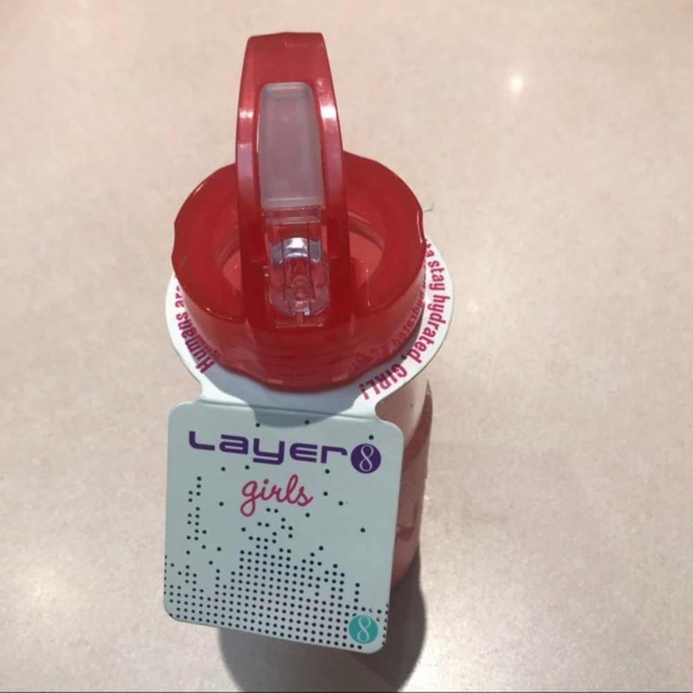 NWT Layer 8 Glass Water Bottle with Shimmer Sleeve